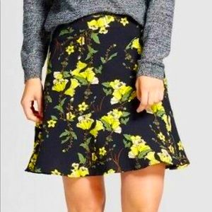 Who What Wear Floral A-Line Skirt